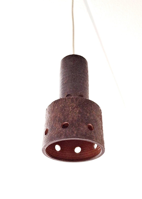 Image 1 of Pendant Lamp, Ceramic, Comprising 2 Parts, Chalice And Stem, Vintage