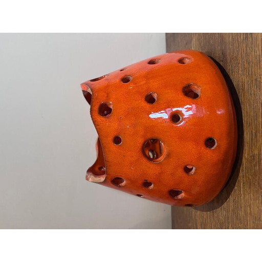 Lampada vintage in ceramica arancione, anni '60