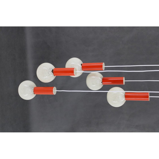 Image 1 of Vintage waterfall chandelier with plastic shade by Pokrok Zilina, Czechoslovakia 1970