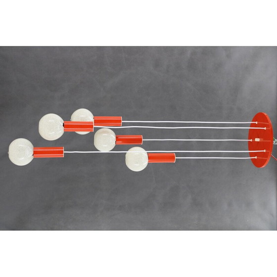 Image 1 of Vintage waterfall chandelier with plastic shade by Pokrok Zilina, Czechoslovakia 1970