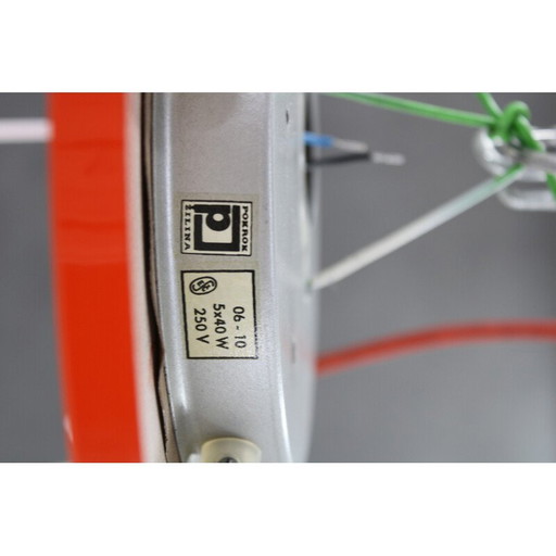 Vintage waterfall chandelier with plastic shade by Pokrok Zilina, Czechoslovakia 1970