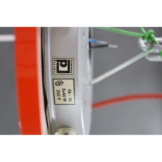 Image 1 of Vintage waterfall chandelier with plastic shade by Pokrok Zilina, Czechoslovakia 1970