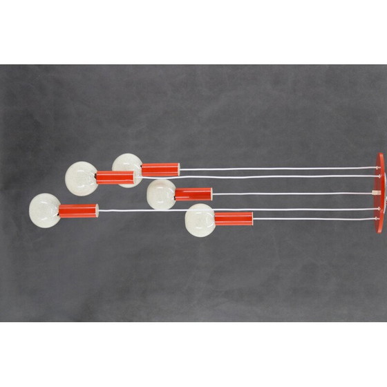 Image 1 of Vintage waterfall chandelier with plastic shade by Pokrok Zilina, Czechoslovakia 1970