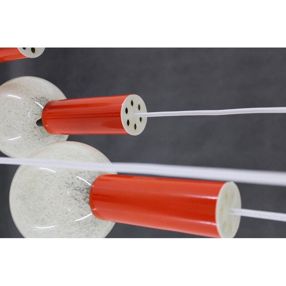 Image 1 of Vintage waterfall chandelier with plastic shade by Pokrok Zilina, Czechoslovakia 1970