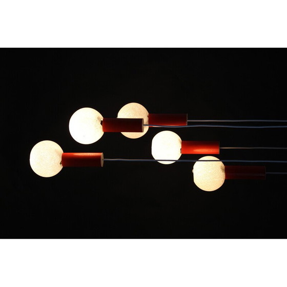 Image 1 of Vintage waterfall chandelier with plastic shade by Pokrok Zilina, Czechoslovakia 1970