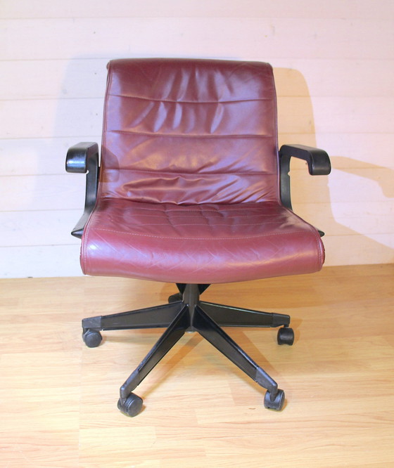 Image 1 of Pair De Fauteuil Cuir Chocolat By Richard Sapper For Knoll