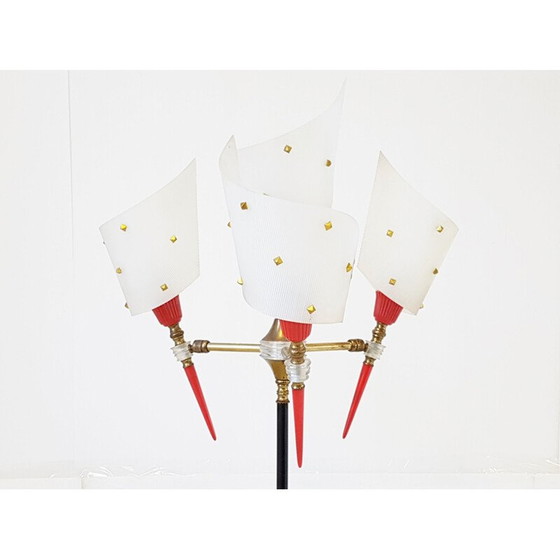 Image 1 of Lampada da terra vintage a treppiede in ottone