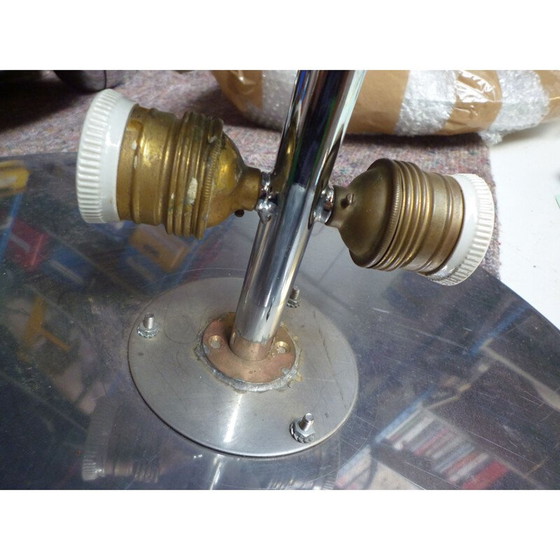 Image 1 of Set of 3 vintage chromed metal suspensions by Eugene Printz
