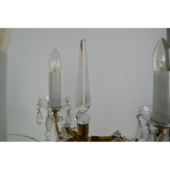 Image 1 of Vintage crystal glass table lamp by kamenicky Senov, Czechoslovakia 1960