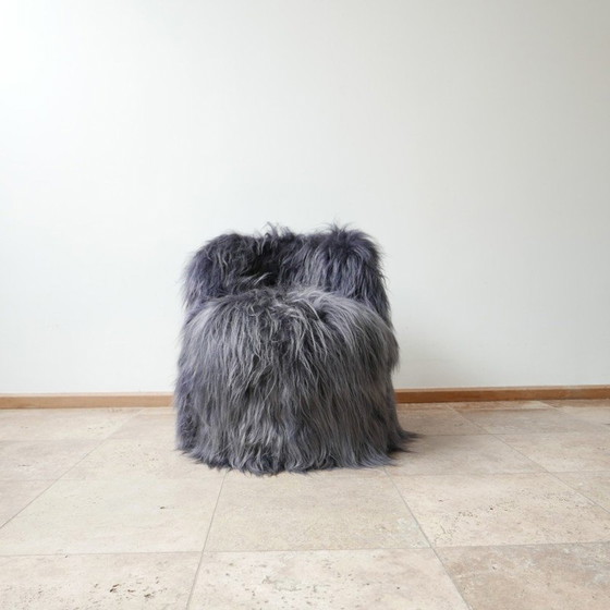 Image 1 of Pair of mid-century sheepskin occasional armchairs, England 1970s