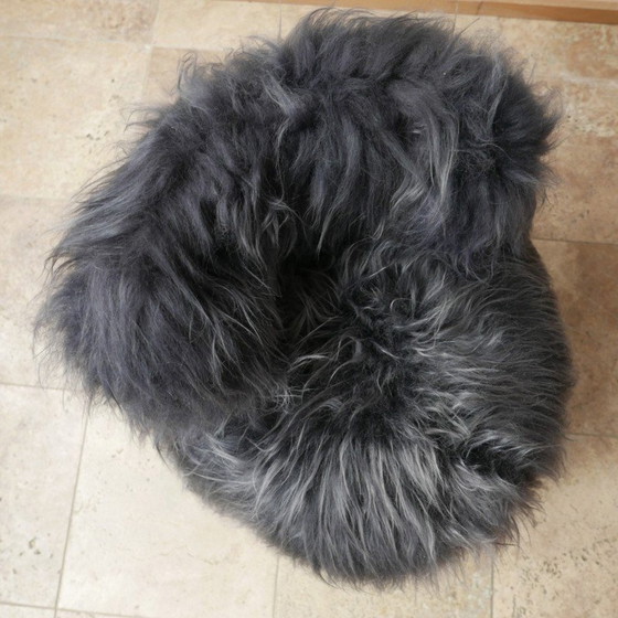 Image 1 of Pair of mid-century sheepskin occasional armchairs, England 1970s