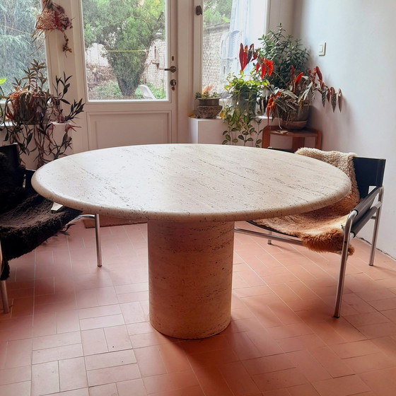 Image 1 of Travertine table