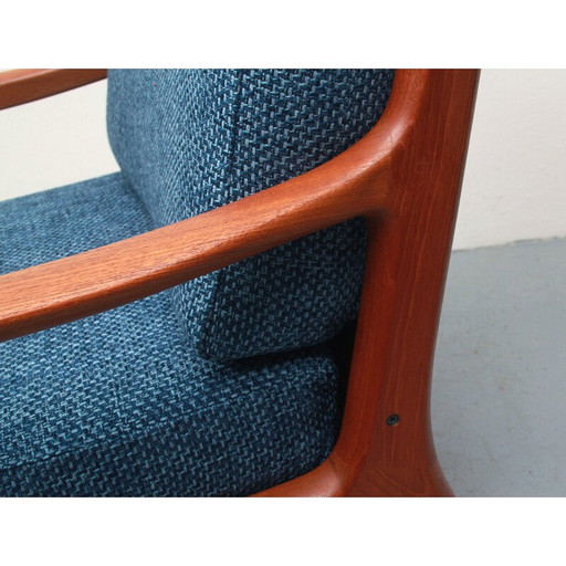 Vintage armchair and ottomane in teak by Ole Wanscher for Cado, 1960s