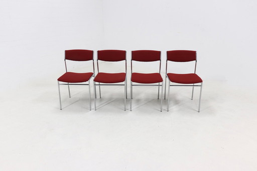 4 X Vintage Gijs Van Der Sluis Dining Chairs 