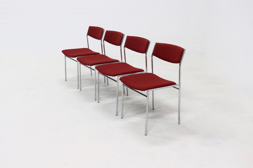 4 X Vintage Gijs Van Der Sluis Dining Chairs 