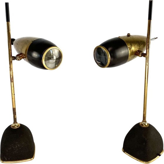 Image 1 of Pair of vintage lamp mod. 577 by Oscar Torlasco, Lumi Milan, Italy 1960