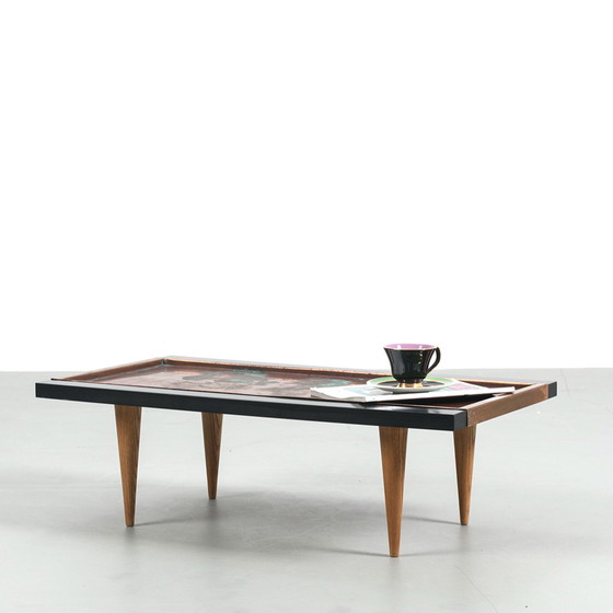 Image 1 of 50s coffee table with copper top