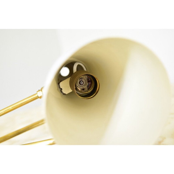 Image 1 of Vintage light blue metal and brass wall lamp by Cosack, Germany 1950