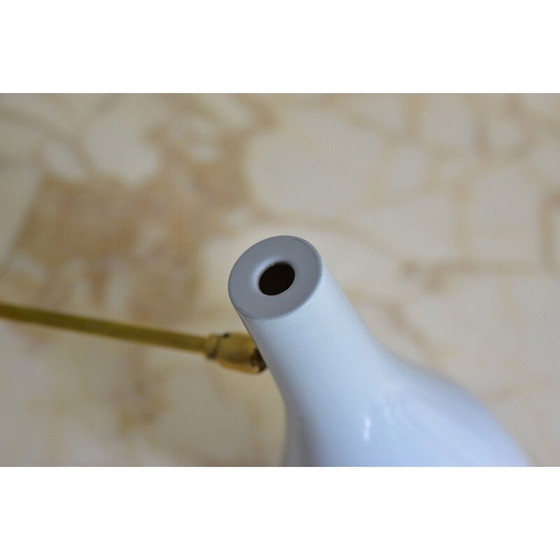 Image 1 of Vintage light blue metal and brass wall lamp by Cosack, Germany 1950