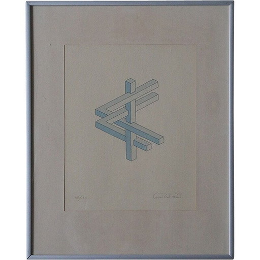 Dipinto vintage di Oscar Reutersvärd