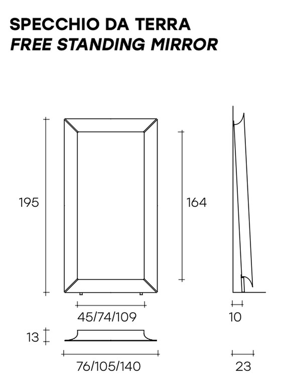 Image 1 of Fiam Caadre standing mirror by Philippe Starck