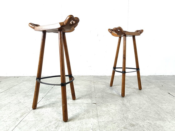 Image 1 of Mid century brutalist bar stools - set of 2, 1960s