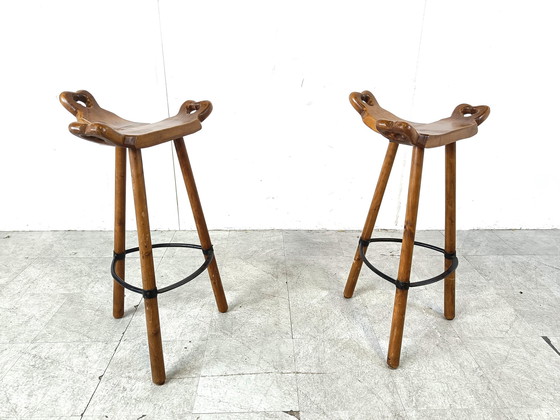 Image 1 of Mid century brutalist bar stools - set of 2, 1960s