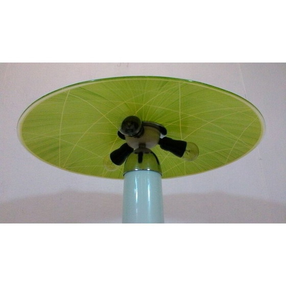 Image 1 of Lampada da tavolo verde vintage "tutto in vetro"