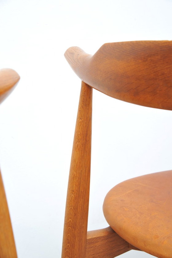 Image 1 of Hans J. Wegner Heart Chair Fh4104 1952 En Chêne Et Cuir