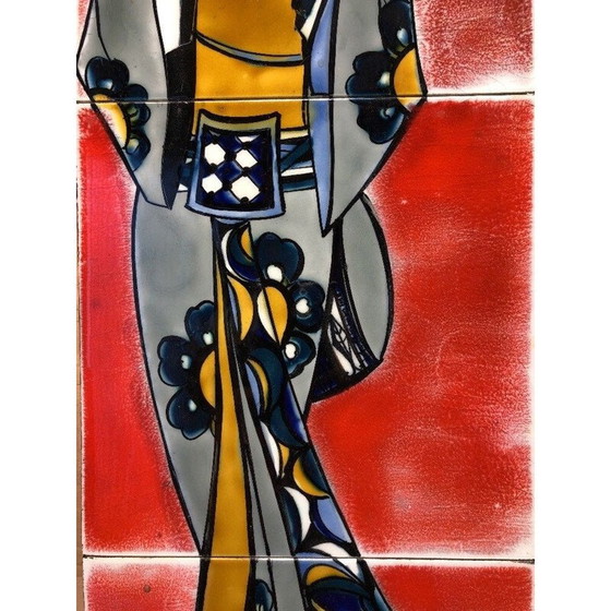 Image 1 of Dipinto giapponese d'epoca dell'Atelier Picard Vallauris, 1960