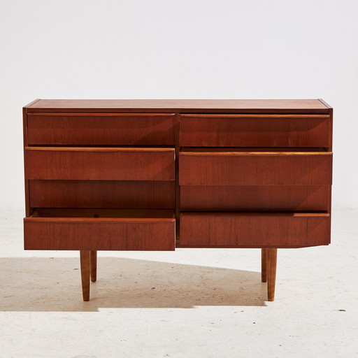 Restored Teak Double Dresser By Møbelfabrikken Risskov