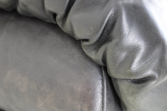 Image 1 of 1970S Adjustable Wiener Werkstätte Brutalist Two-Seater Leather Sofa