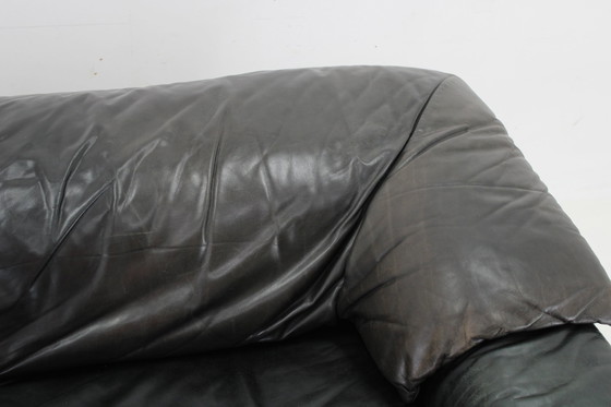 Image 1 of 1970S Adjustable Wiener Werkstätte Brutalist Two-Seater Leather Sofa