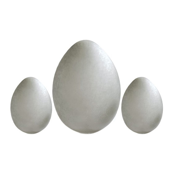 Image 1 of Lampes de table vintage à œuf de la Verrerie de Vianne, années 1980, lot de 3