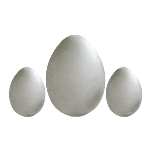 Lampade da tavolo vintage a forma di uovo francesi di Verrerie de Vianne, anni '80, set di 3