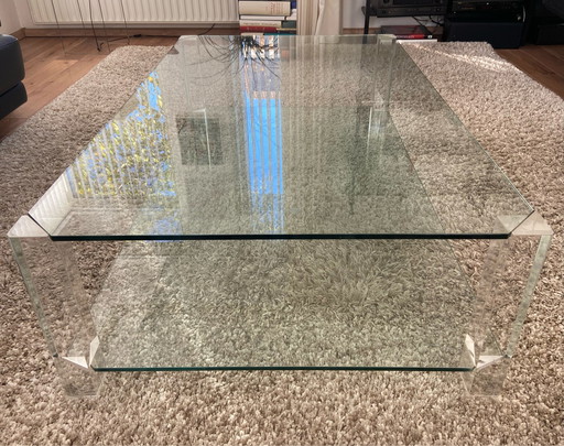 Glass design coffee table