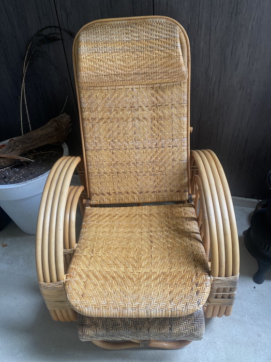 Image 1 of Rattan recliner armchair 3 positions