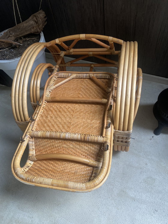 Image 1 of Rattan recliner armchair 3 positions