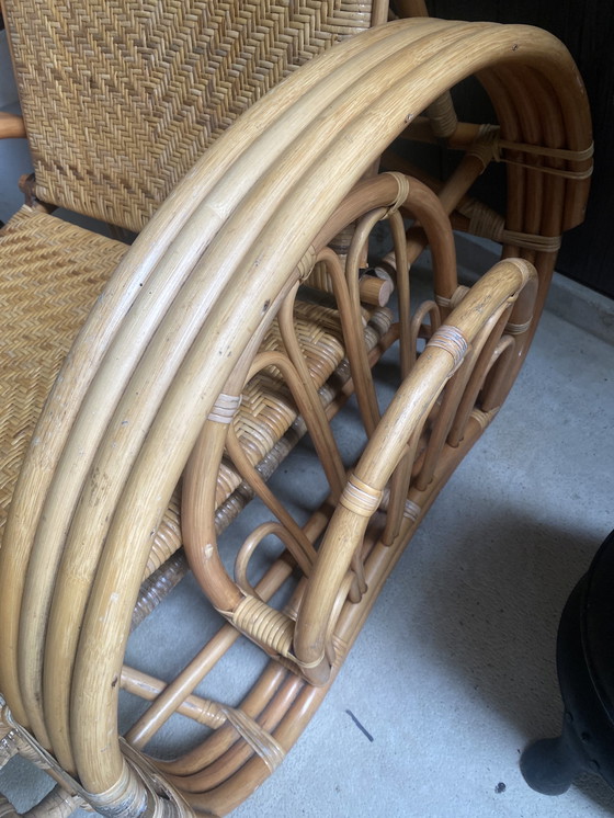 Image 1 of Rattan recliner armchair 3 positions