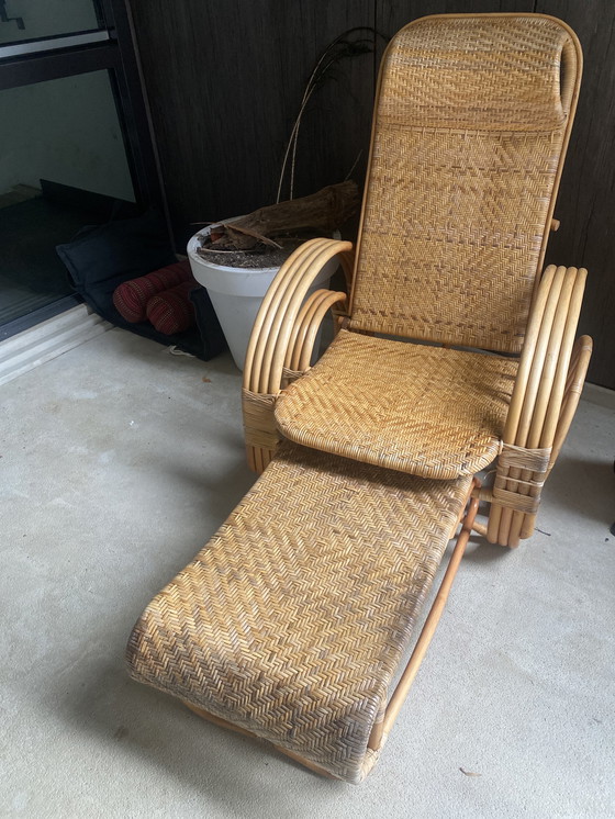 Image 1 of Rattan recliner armchair 3 positions