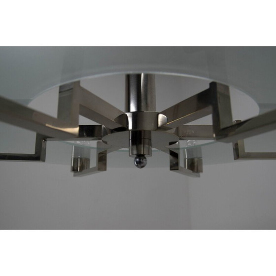 Image 1 of Vintage functionalist 6-flame nickel chandelier, 1930