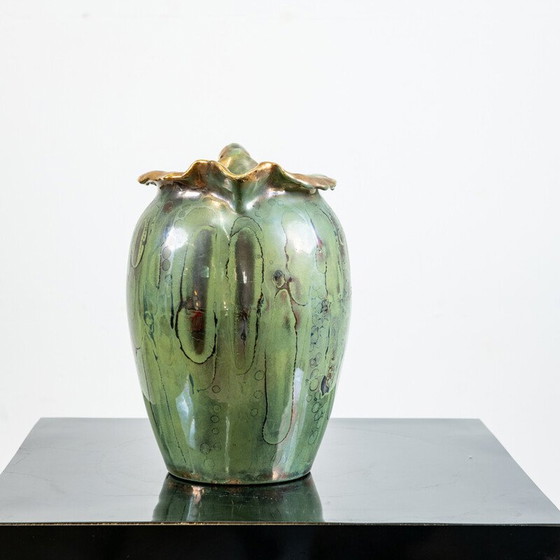 Image 1 of Vintage enameled ceramic pitcher by Louis Auguste Dage, 1950