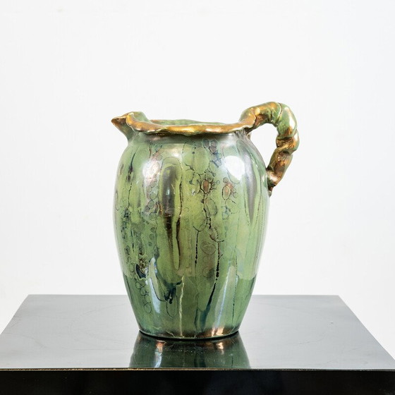 Image 1 of Vintage enameled ceramic pitcher by Louis Auguste Dage, 1950