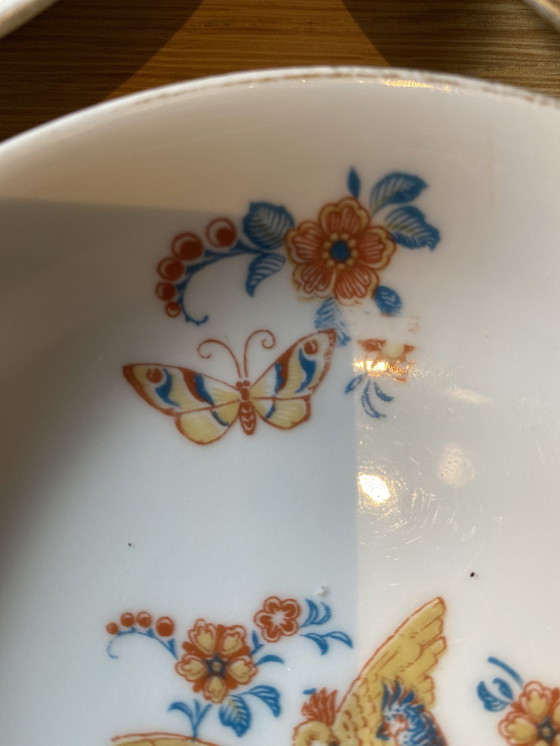 Image 1 of Limoges 5 bowls birds hand painted 18th century