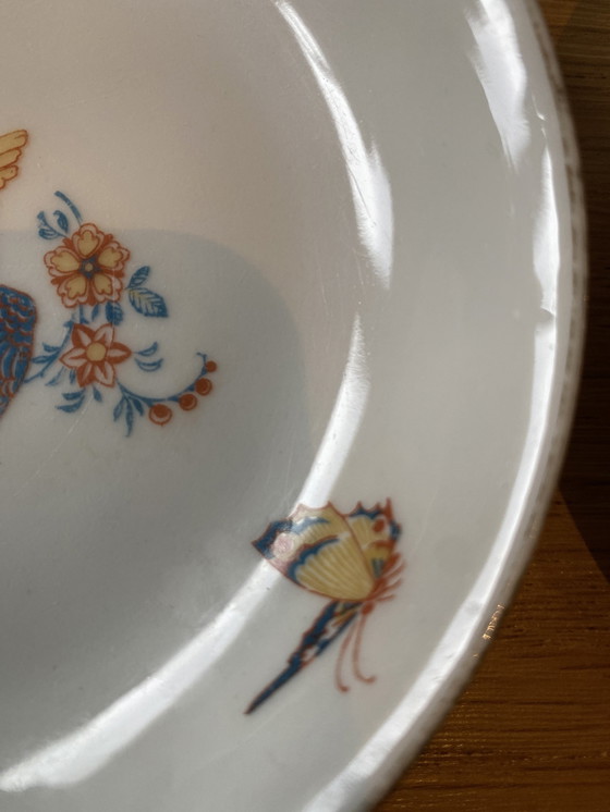 Image 1 of Limoges 5 bowls birds hand painted 18th century