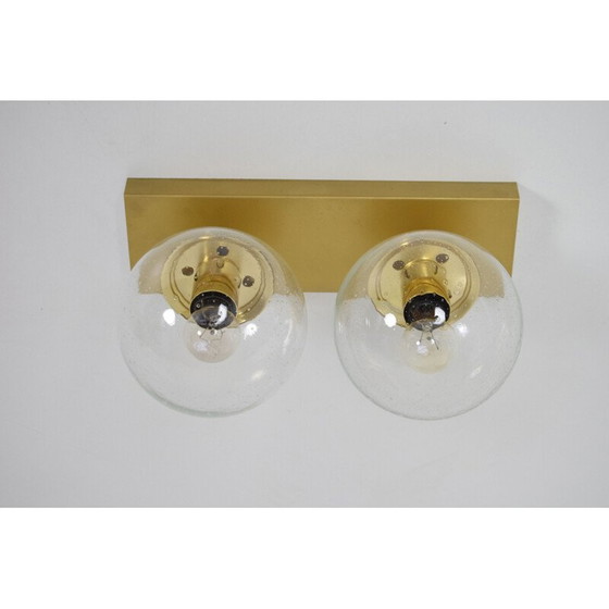 Image 1 of Lampada da parete vintage in vetro e ottone Kamenicky Senov, Cecoslovacchia 1970