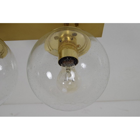 Image 1 of Lampada da parete vintage in vetro e ottone Kamenicky Senov, Cecoslovacchia 1970