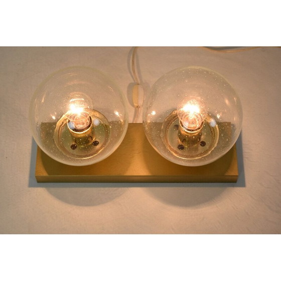 Image 1 of Lampada da parete vintage in vetro e ottone Kamenicky Senov, Cecoslovacchia 1970