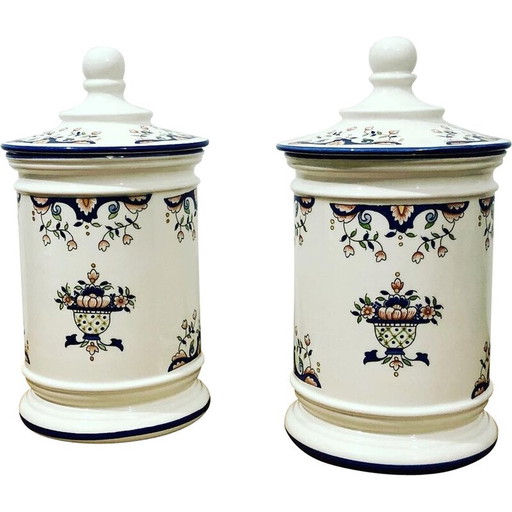Pair of ceramic medicine jars