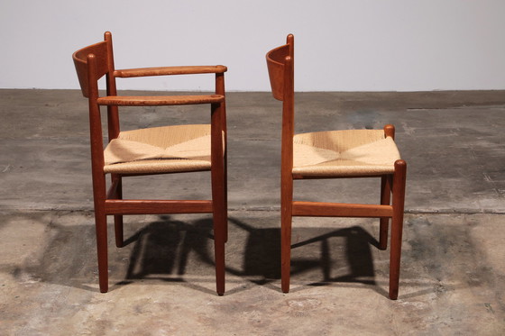 Image 1 of Dining chairs by Hans Wegner for Carl Hansen & Søn, Denmark 2 CH37 and 2 CH36